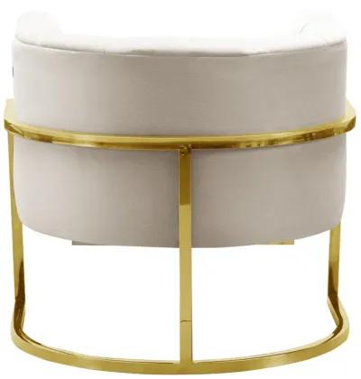 Magnolia Spotted Cream Chair with Gold