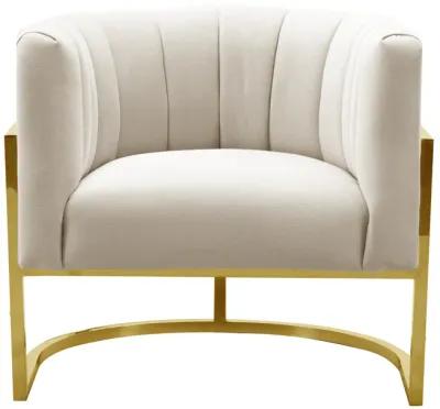 Magnolia Spotted Cream Chair with Gold