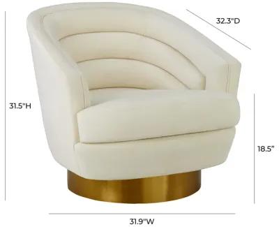 Canyon Cream Velvet Swivel Chair