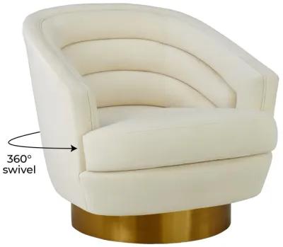 Canyon Cream Velvet Swivel Chair