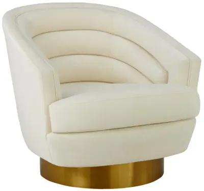 Canyon Cream Velvet Swivel Chair