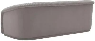 Yara Pleated Grey Velvet Sofa