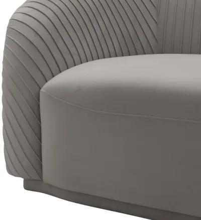 Yara Pleated Grey Velvet Sofa