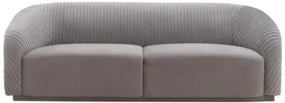 Yara Pleated Grey Velvet Sofa