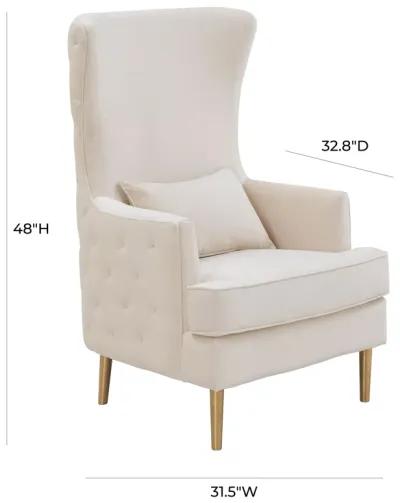 Alina Cream Tall Tufted Back Chair