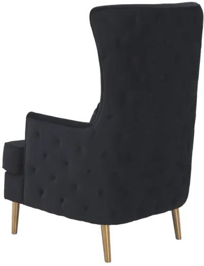 Alina Black Tall Tufted Back Chair