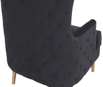 Alina Black Tall Tufted Back Chair