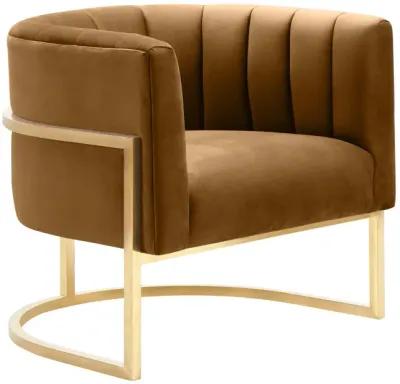 Magnolia Cognac Velvet Chair