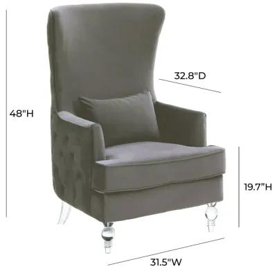 Aubree Tall Chair with Acrylic Legs - Grey