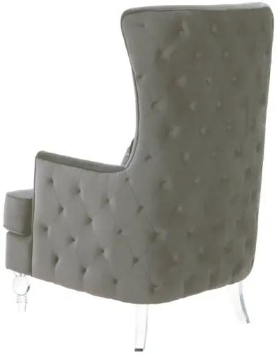 Aubree Tall Chair with Acrylic Legs - Grey