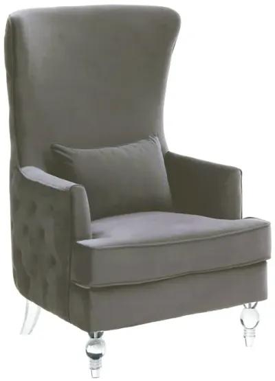 Aubree Tall Chair with Acrylic Legs - Grey