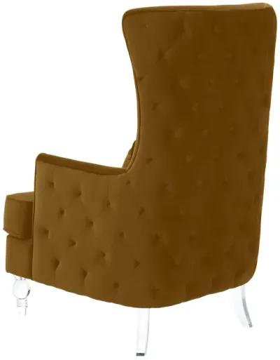 Aubree Tall Chair with Acrylic Legs - Cognac