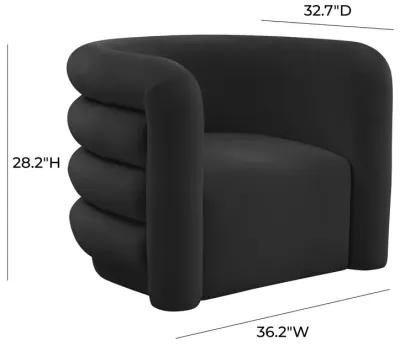 Curves Black Velvet Lounge Chair