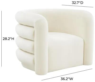 Curves Cream Velvet Lounge Chair