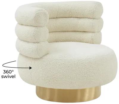 Naomi Faux Shearling Swivel Chair