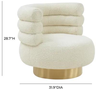 Naomi Faux Shearling Swivel Chair