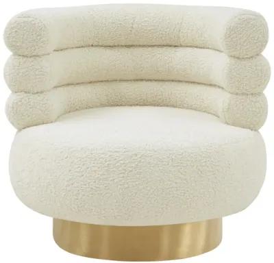 Naomi Faux Shearling Swivel Chair