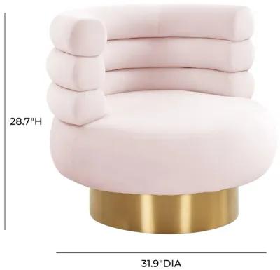 Naomi Blush Velvet Swivel Chair