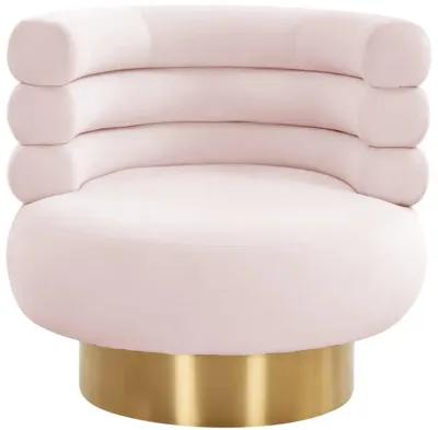 Naomi Blush Velvet Swivel Chair