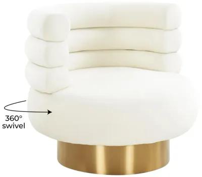 Naomi Cream Velvet Swivel Chair