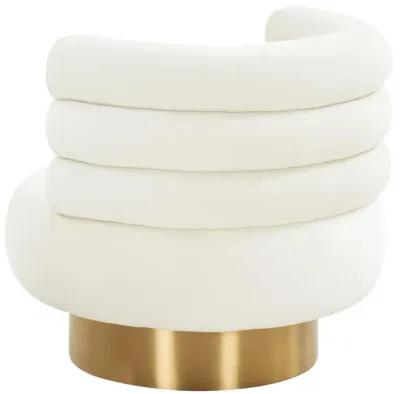 Naomi Cream Velvet Swivel Chair