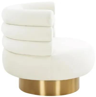 Naomi Cream Velvet Swivel Chair