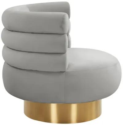 Naomi Grey Velvet Swivel Chair