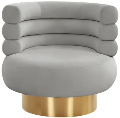 Naomi Grey Velvet Swivel Chair