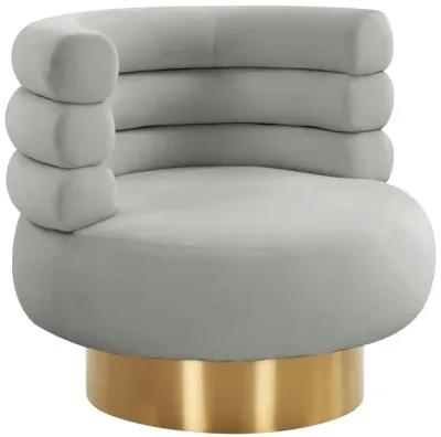 Naomi Grey Velvet Swivel Chair