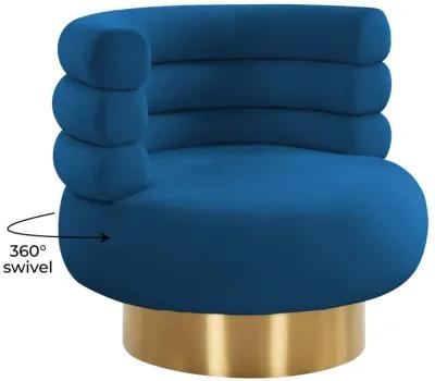 Naomi Navy Velvet Swivel Chair