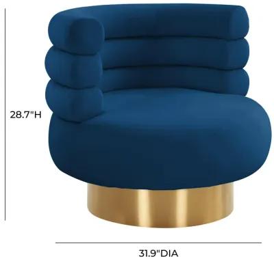 Naomi Navy Velvet Swivel Chair