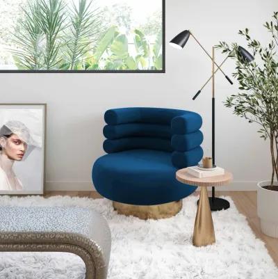 Naomi Navy Velvet Swivel Chair