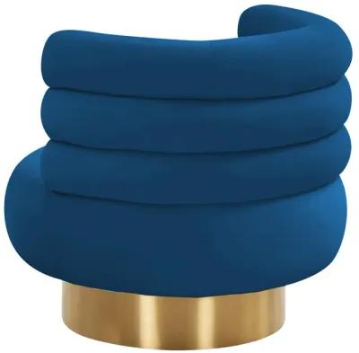 Naomi Navy Velvet Swivel Chair