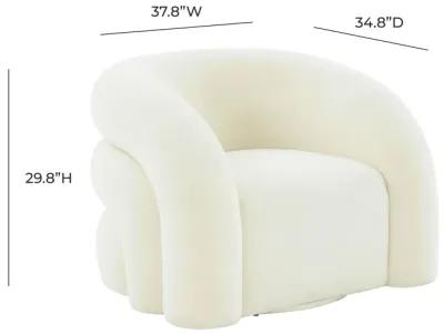 Slipper Cream Vegan Shearling Swivel Chair