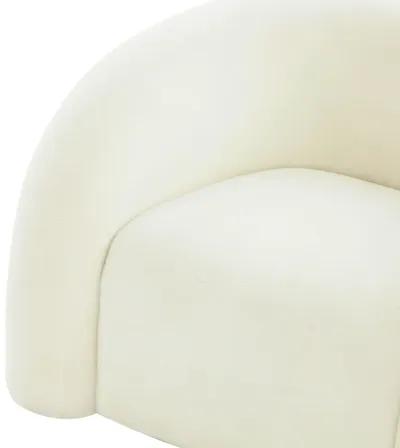 Slipper Cream Vegan Shearling Swivel Chair