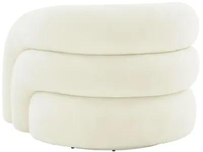 Slipper Cream Vegan Shearling Swivel Chair