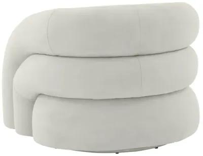 Slipper Light Grey Velvet Swivel Chair