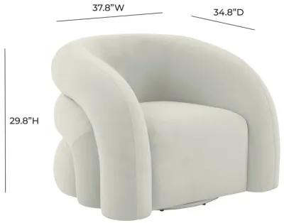 Slipper Light Grey Velvet Swivel Chair