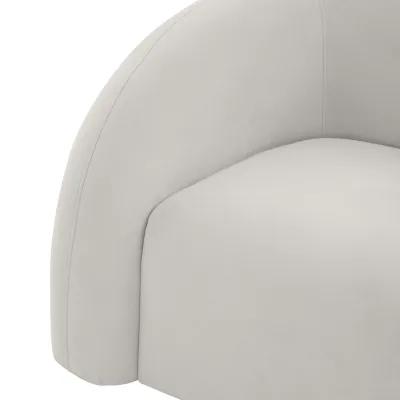 Slipper Light Grey Velvet Swivel Chair