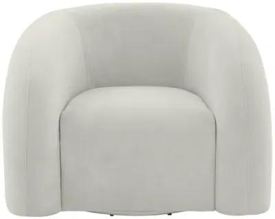 Slipper Light Grey Velvet Swivel Chair