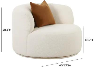 Fickle Cream Boucle Swivel Chair