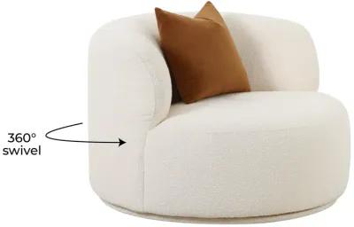 Fickle Cream Boucle Swivel Chair