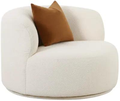 Fickle Cream Boucle Swivel Chair