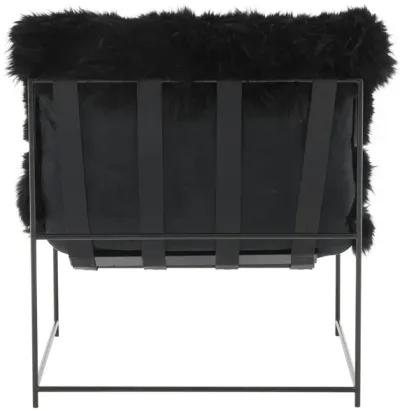 Kimi Black Genuine Sheepskin Chair