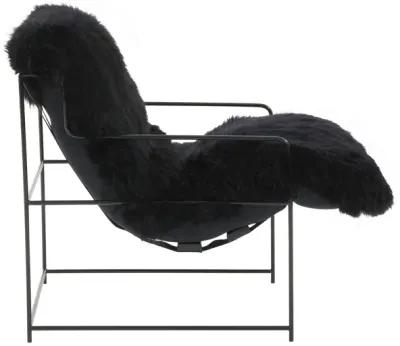 Kimi Black Genuine Sheepskin Chair