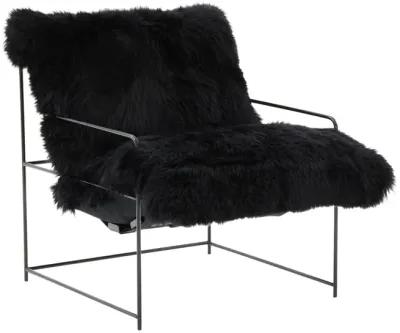 Kimi Black Genuine Sheepskin Chair