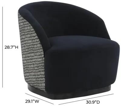 Reese Black Velvet Swivel Chair