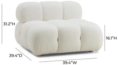 Calliope Cream Vegan Shearling Modular Armless Chair