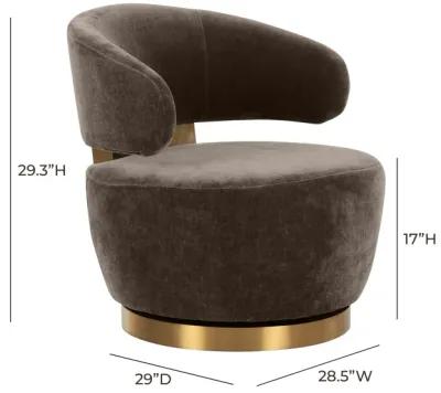 Austin Chocolate Brown Recycled Fabric Swivel Chair