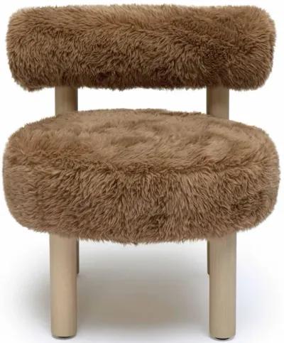 Carmel Dark Taupe Vegan Shearling Accent Chair